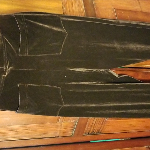 Brown stretch velvet pants by sno skins size small - Picture 2 of 4